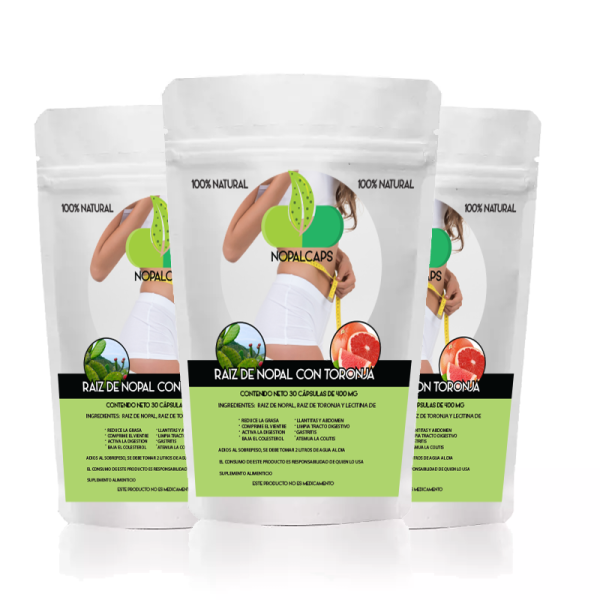 Capsulas de Raiz de Nopal con Toronja